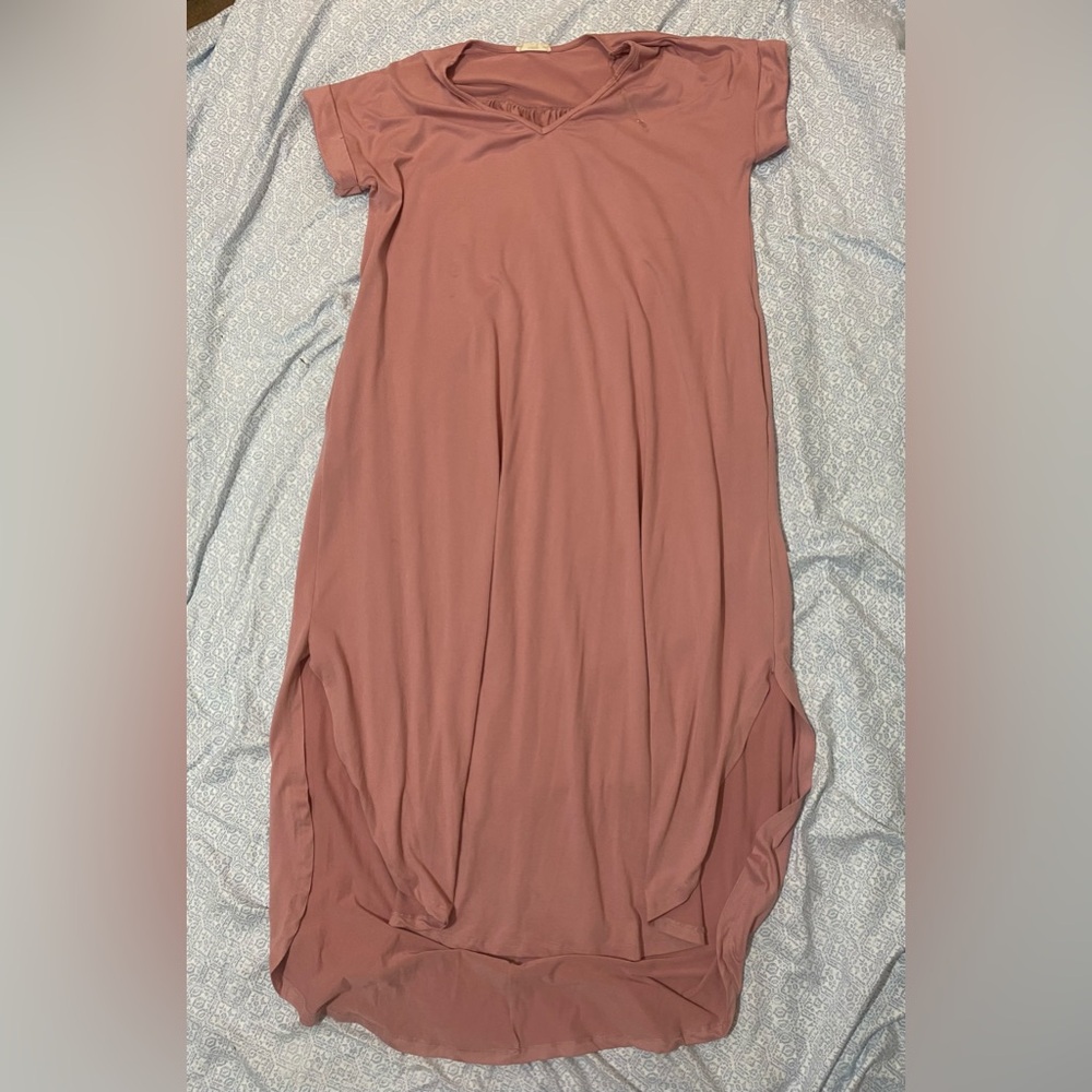 Entro Dusty Rose Maxi Dress with pockets large